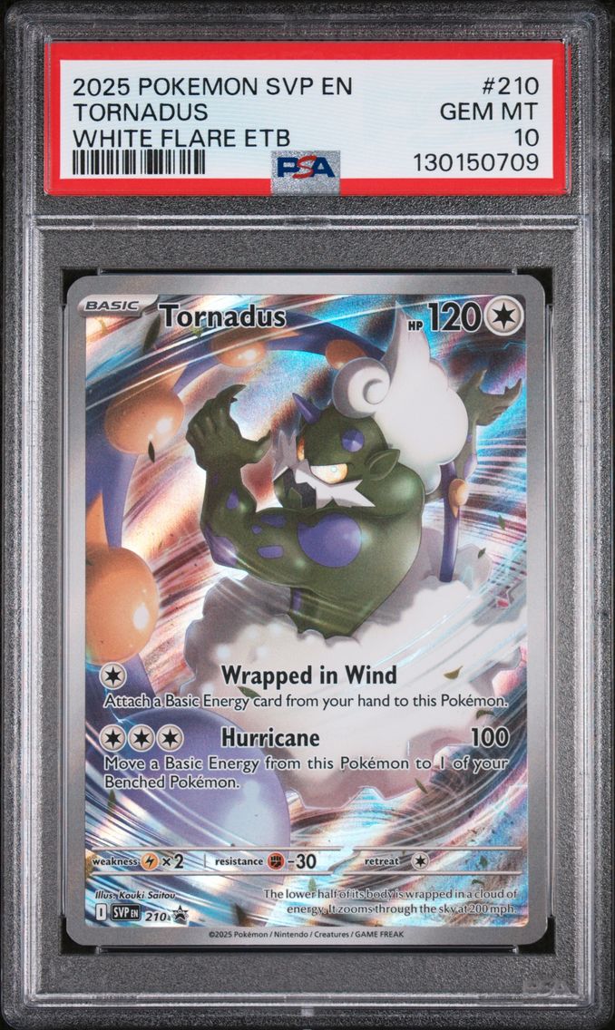 2025 #210 Tornadus PSA 10 Svp EN-SV Black Star Promo