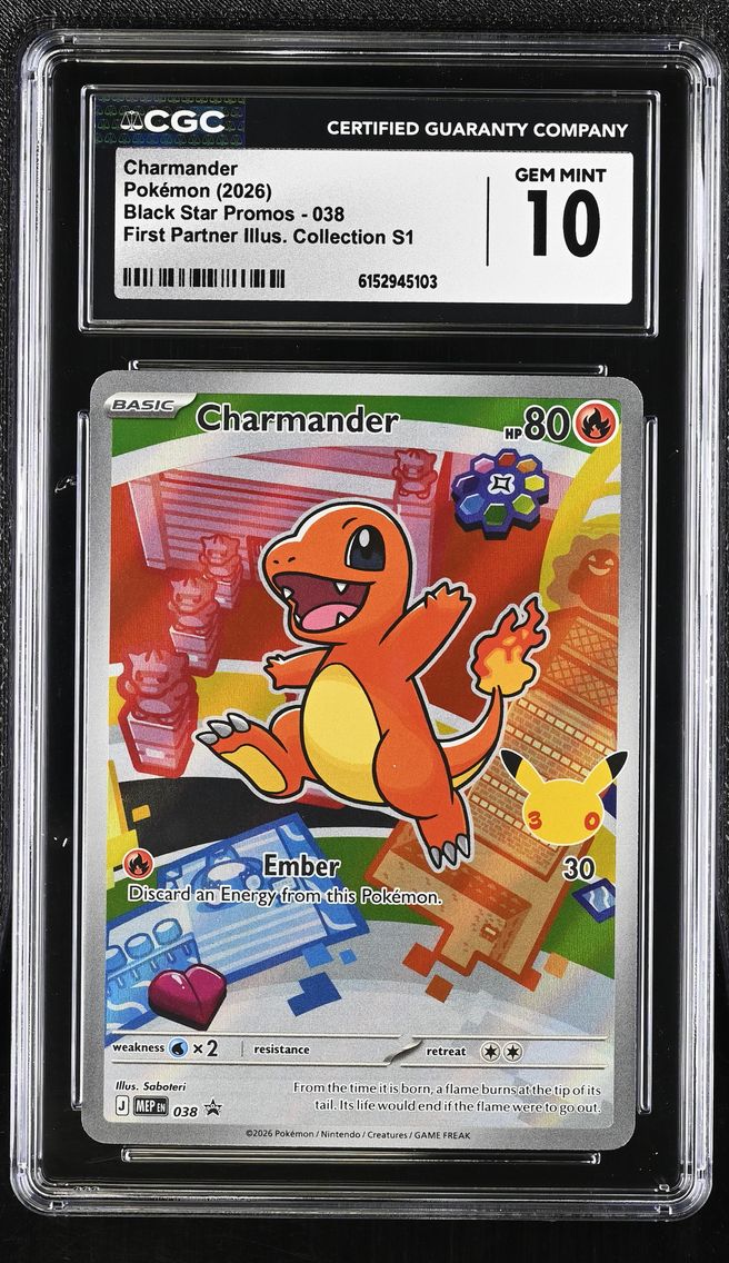 2026 #038 Charmander CGC 10 Black Star Promos - Mega Evolution MEP EN - English