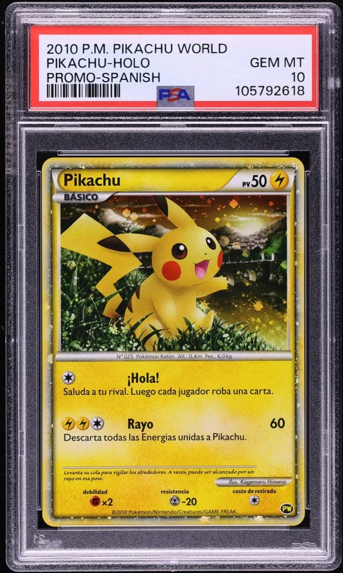 2010 Pikachu PSA 10 Pokemon Spanish World Collection Promo Holo