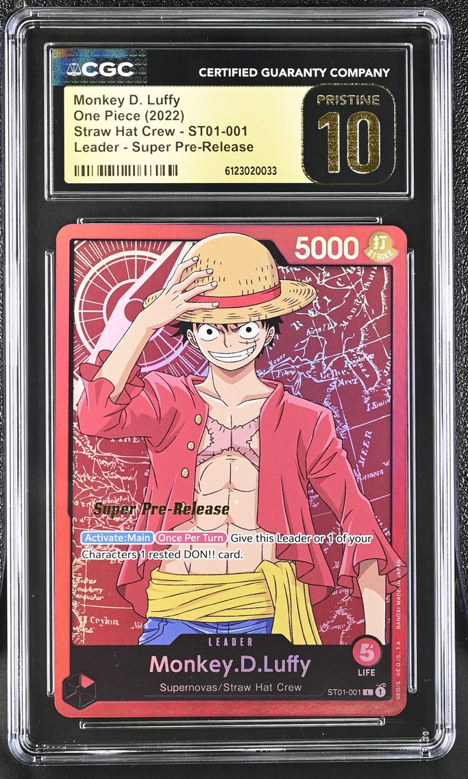 2022 #ST01-001 Straw Hat Crew - English Monkey D. Luffy L Super Pre-Release CGC 10 Pristine One Piece