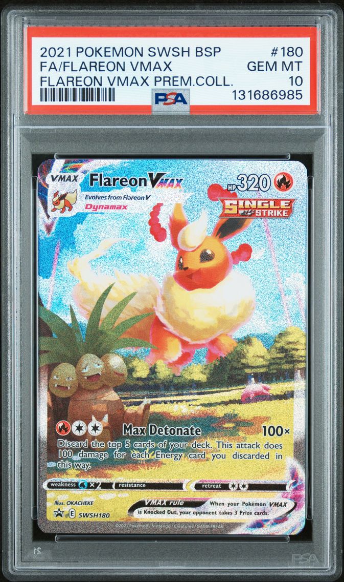 2021 #180 Full Art/Flareon Vmax PSA 10 Swsh Black Star Promo Pokemon