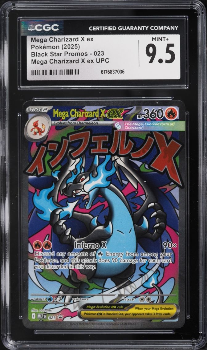 2025 Pokemon Mega Evolution Promo Ultra Premium Full Art Mega Charizard X Ex #23 CGC 9.5 MINT+