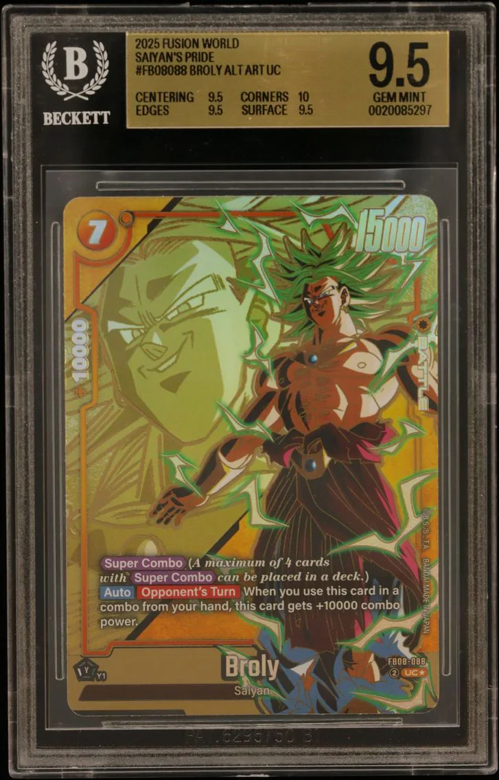 2025 #FB08088 Broly ALT ART UC BGS 9.5 Dragon Ball Super Card Game Fusion World Saiyan's Pride