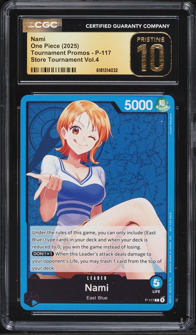 2025 #P-117 Nami CGC 10 One Piece Tournament Promo Store Volume 4 Leader