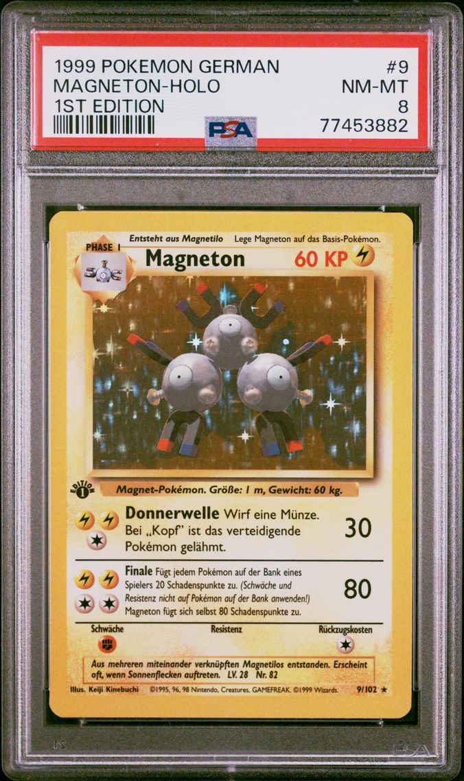 1999 #9 Magneton-Holo 1st Edition PSA 8 German