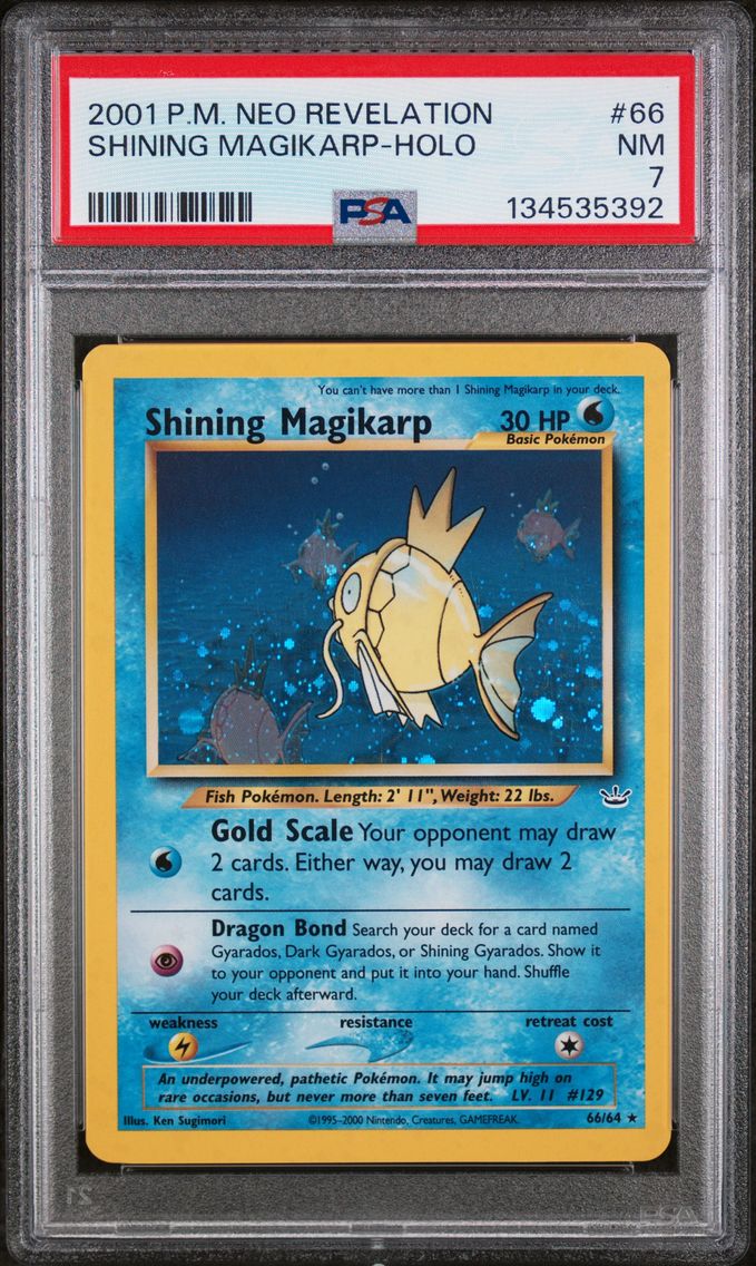 2001 #66 Shining Magikarp-Holo PSA 7 Neo Revelation