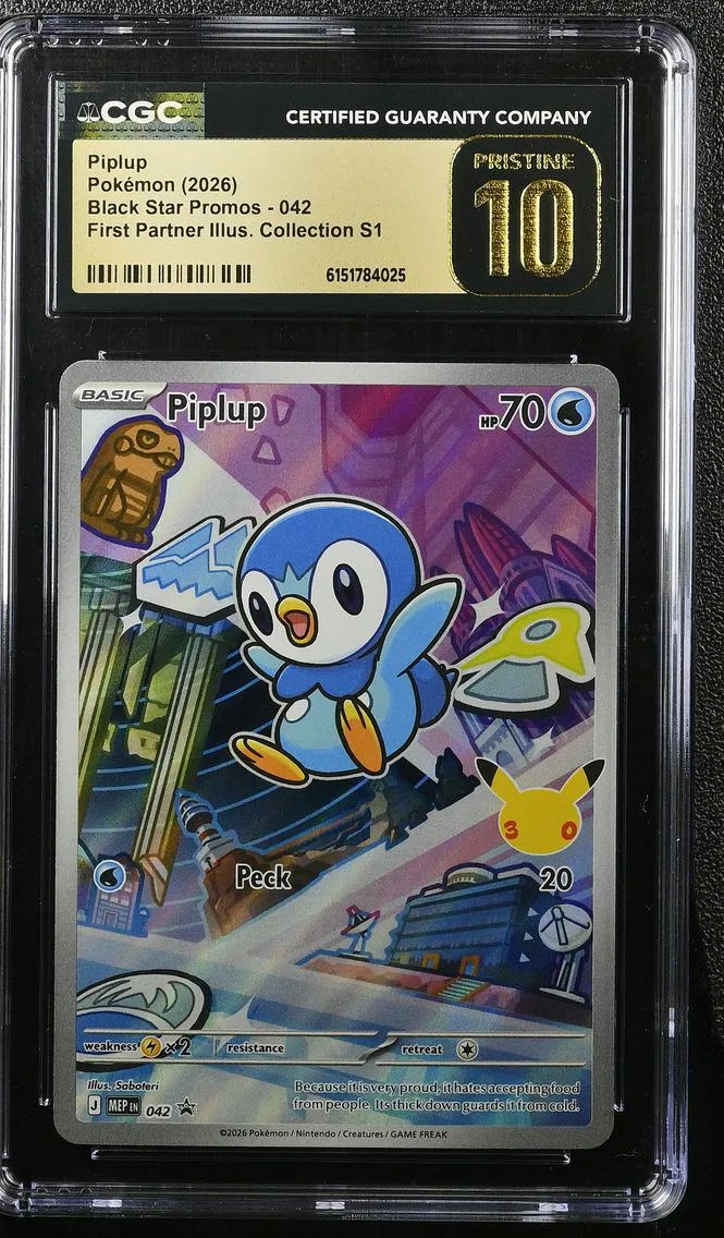 2026 #042 Piplup CGC 10 Pristine Black Star Promos - Mega Evolution MEP EN - English