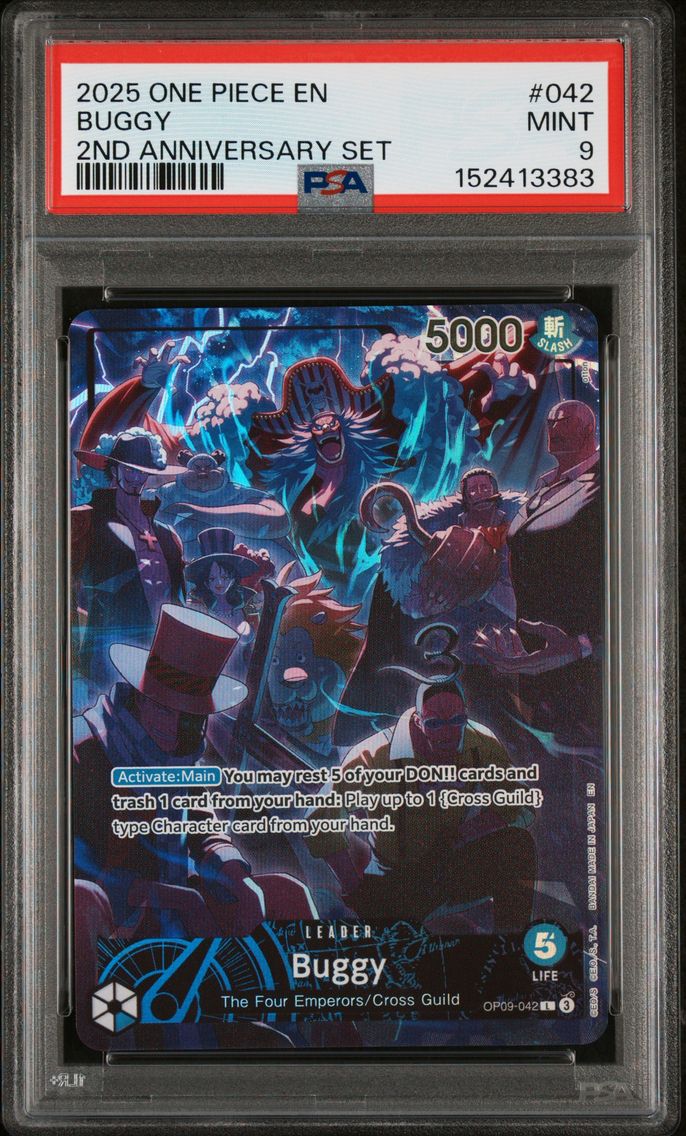 2025 #042 Buggy PSA 9 One Piece English Version 2nd Anniversary Set