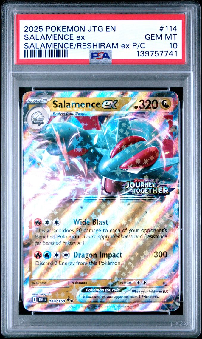 2025 #114 Salamence EX PSA 10 Jtg EN-Journey Together Pokemon