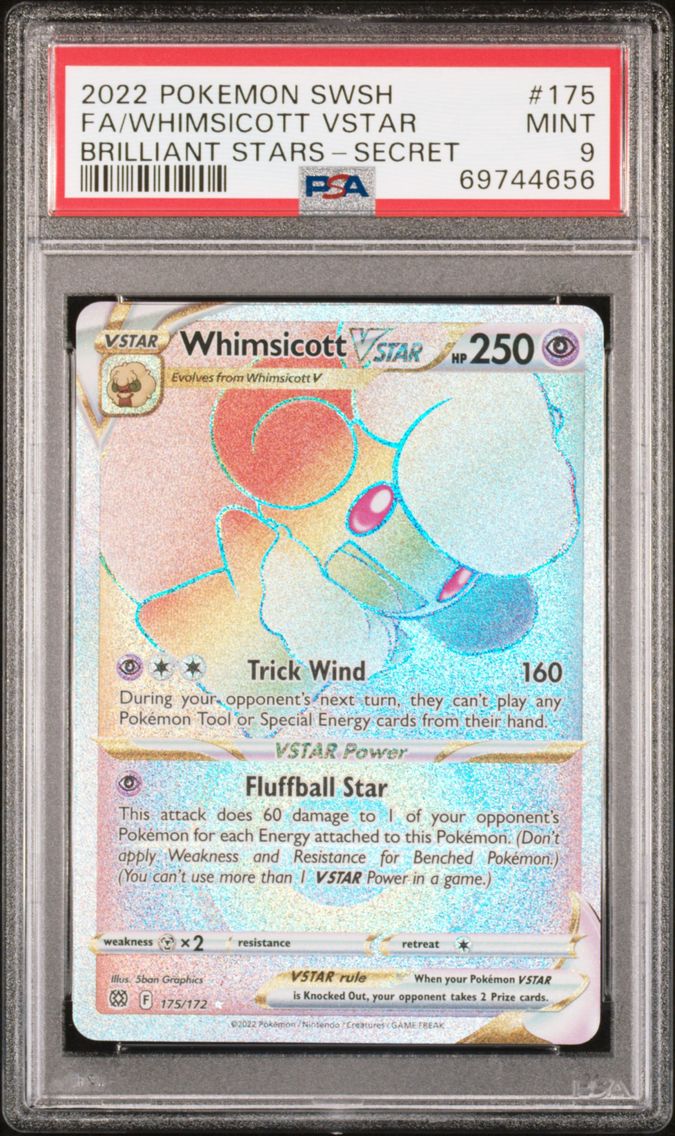 2022 #175 Full Art/Whimsicott Vstar PSA 9 Sword & Shield Brilliant Stars