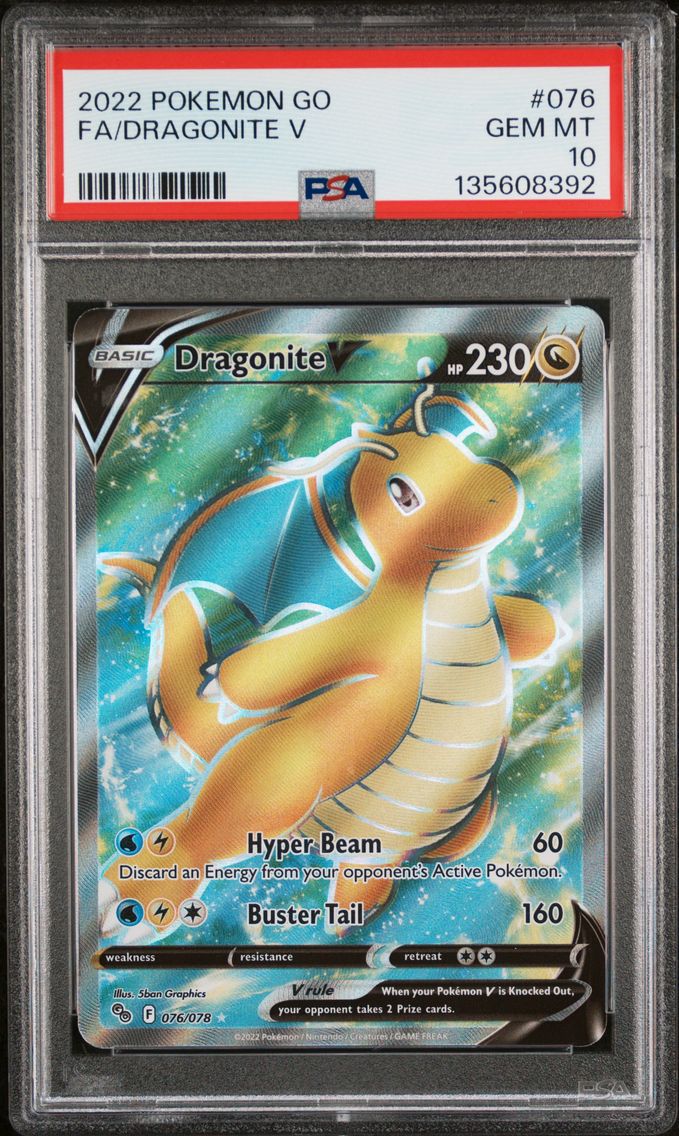 2022 #076 Full Art/Dragonite V PSA 10 Go