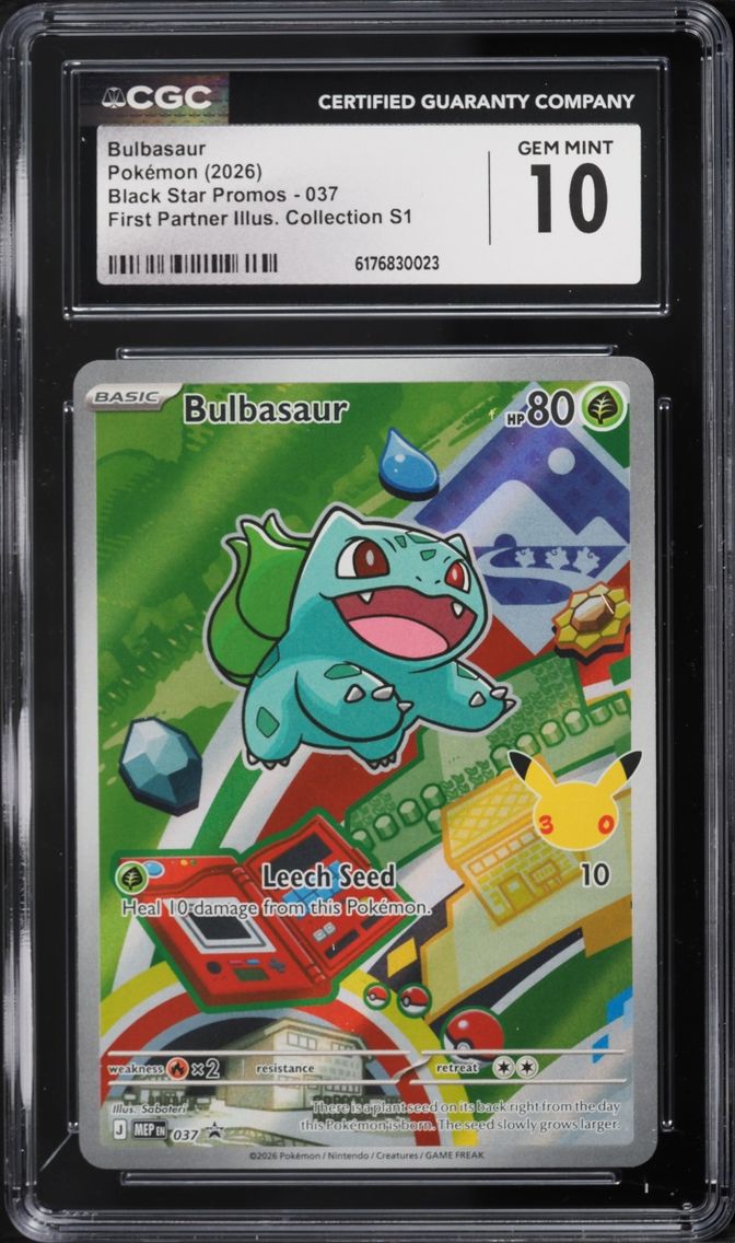 2026 Pokemon Mega Evolution Promo First Partner Illustration Full Art Bulbasaur #37 CGC 10 GEM