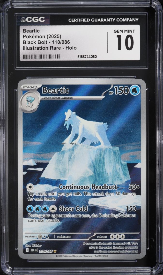 2025 Pokemon Scarlet & Violet Black Bolt IR Beartic #110 CGC 10 GEM MINT