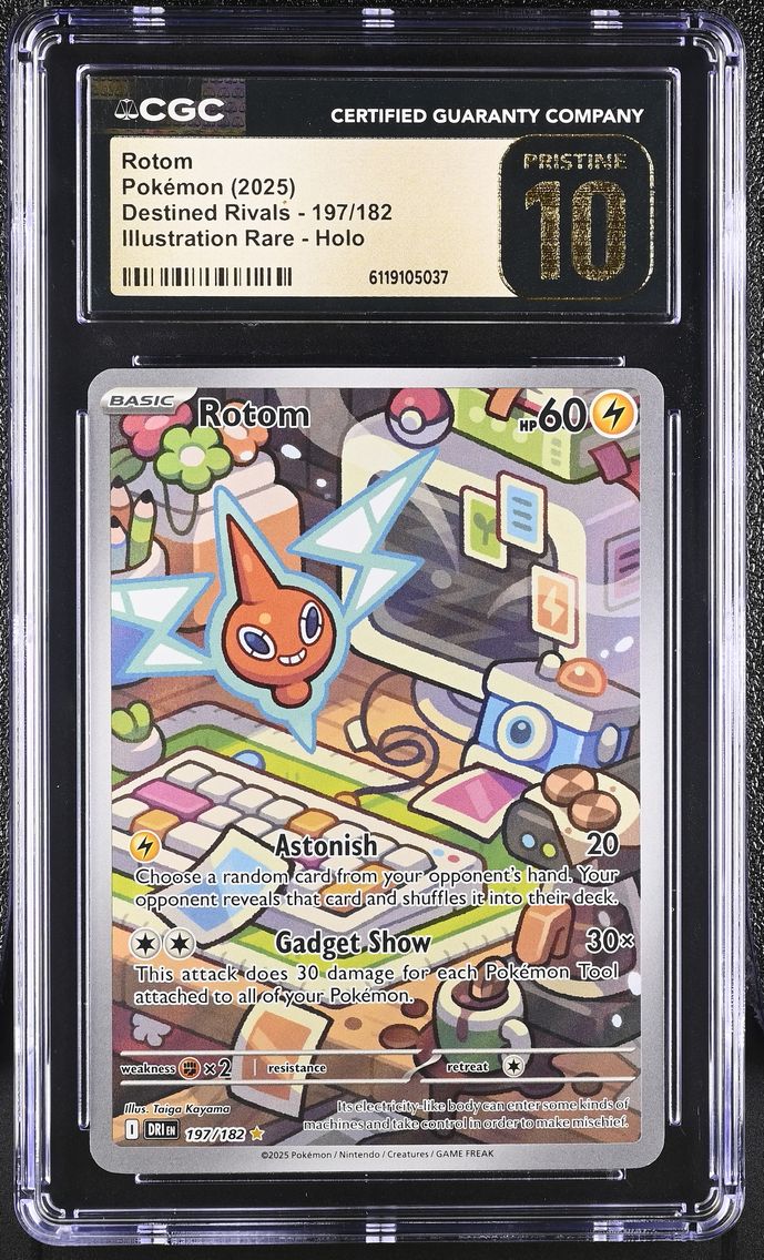 2025 #197 Rotom CGC 10 Pristine Destined Rivals - DRI EN - English