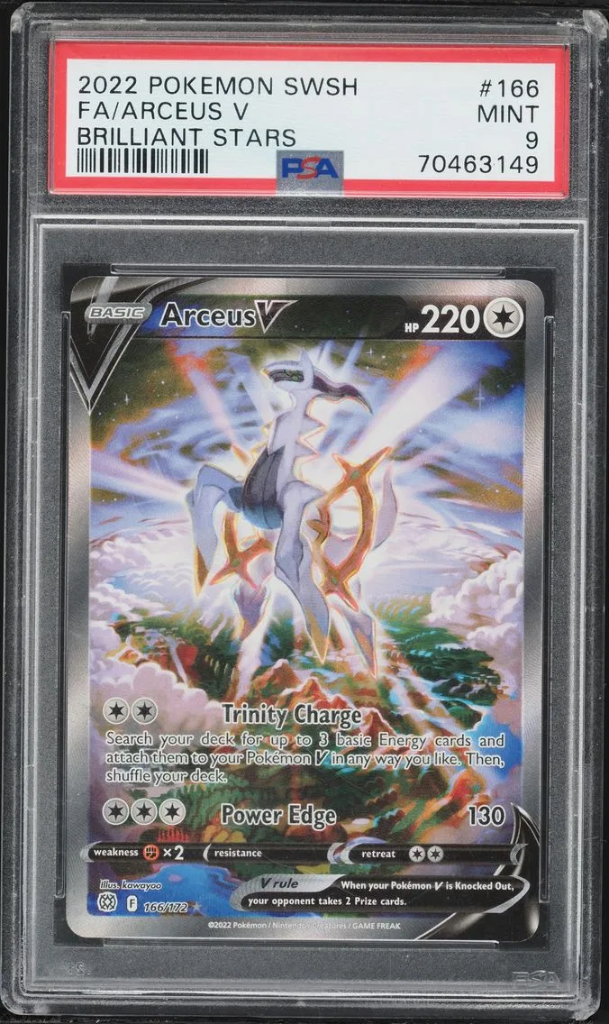 2022 #166 Full Art/Arceus V PSA 9 Sword & Shield Brilliant Stars Pokemon