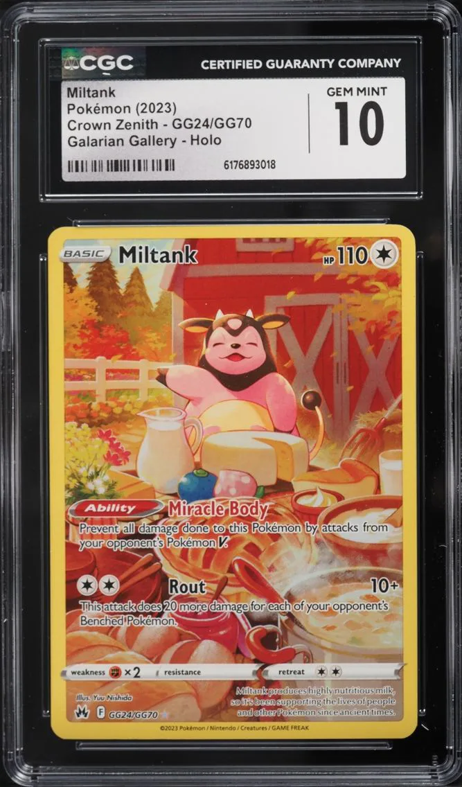 2023 Pokemon Sword & Shield Crown Zenith Galarian Gallery Full Art Miltank #GG24 CGC 10 GEM