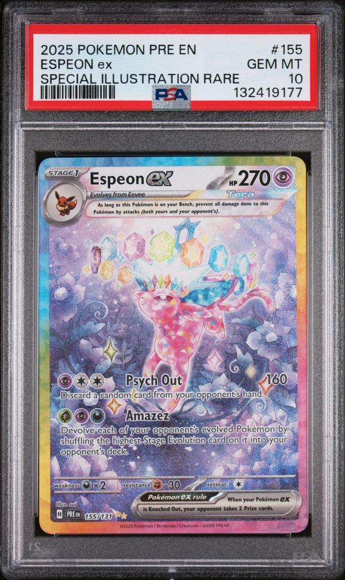 2025 #155 Espeon EX PSA 10 Pre EN-Prismatic Evolutions