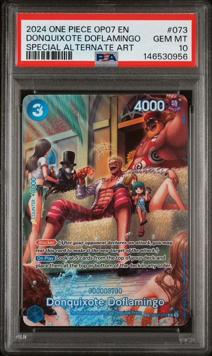 2024 #073 Donquixote Doflamingo PSA 10 One Piece OP07-500 Years in the Future