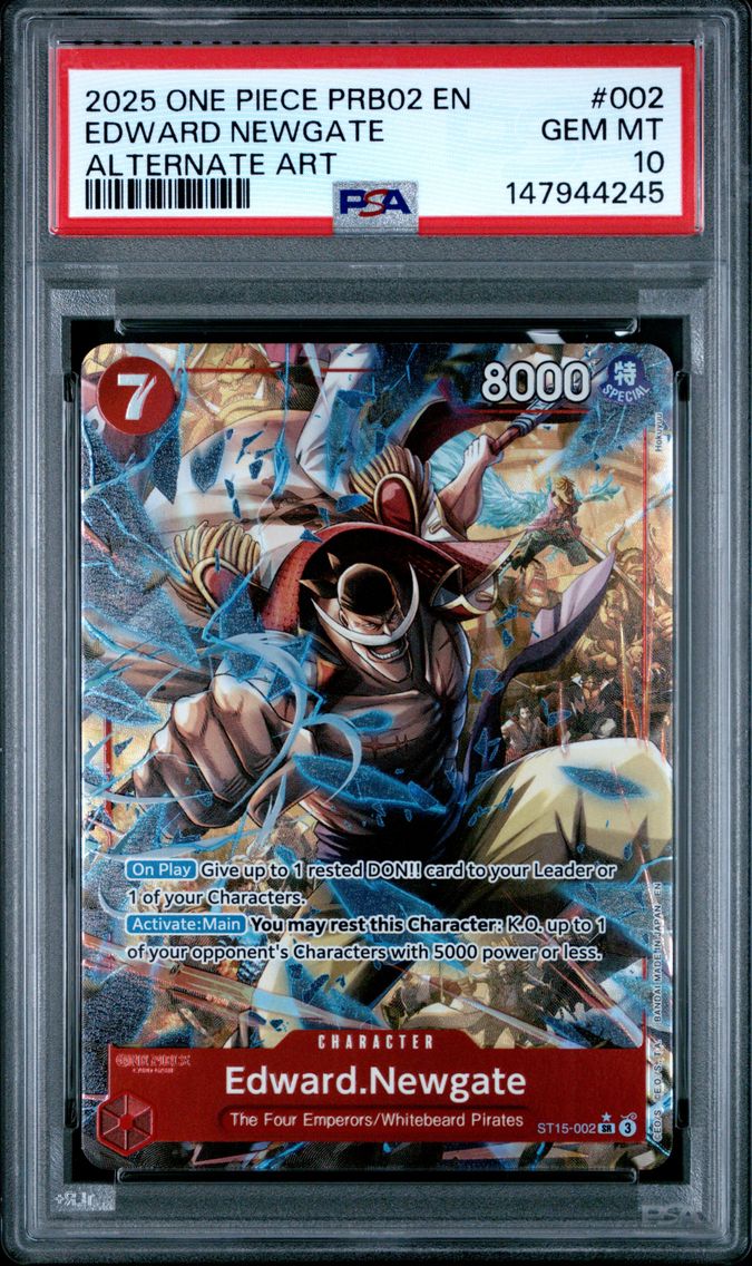2025 #002 Edward Newgate PSA 10 One Piece PRB02-Premium Booster -One Piece Card the Best- Vol.2