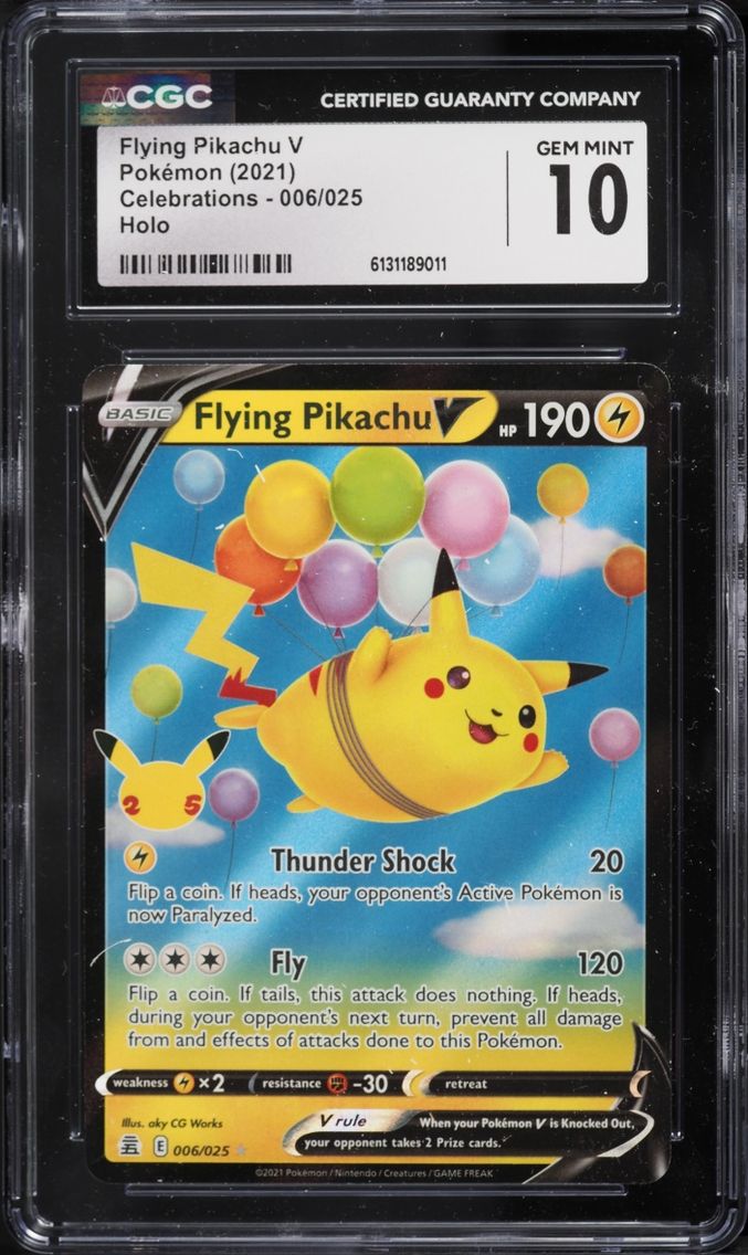 2021 Pokemon Sword & Shield Celebrations Holo Flying Pikachu V #6 CGC 10 GEM MINT