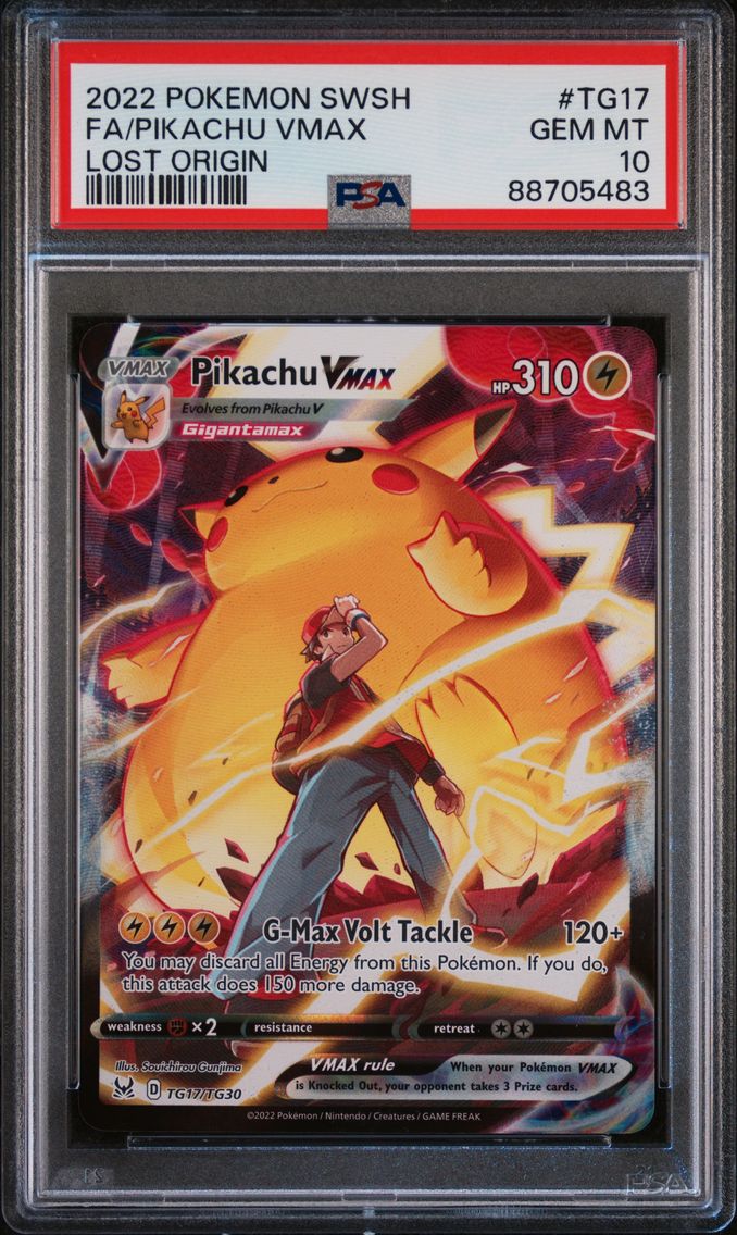 2022 #TG17 Full Art/Pikachu Vmax PSA 10 Sword & Shield Lost Origin