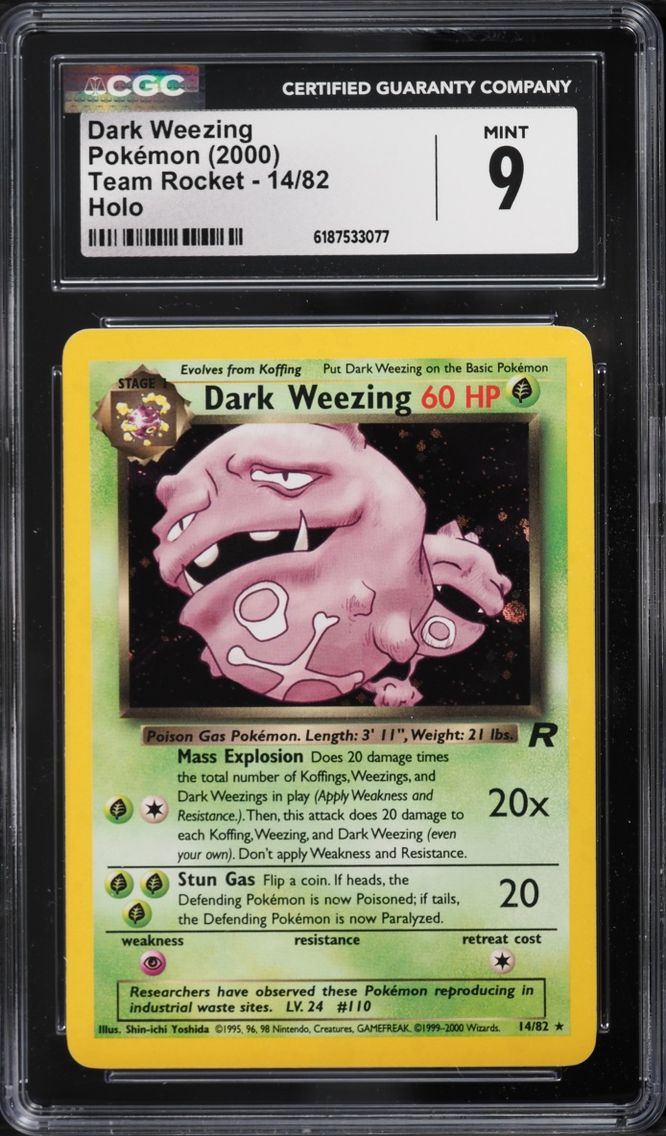 2000 #14 Dark Weezing CGC 9 Pokemon Team Rocket Holo
