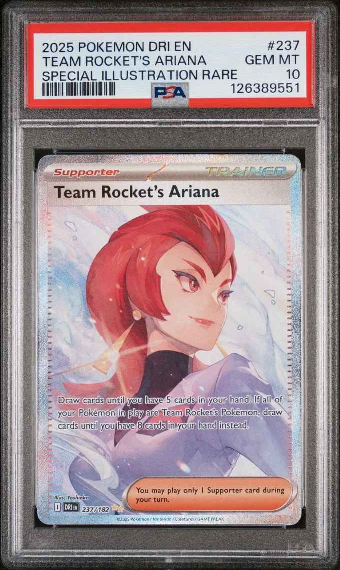 2025 #237 Team Rocket's Ariana PSA 10 Dri EN-Destined Rivals Pokemon