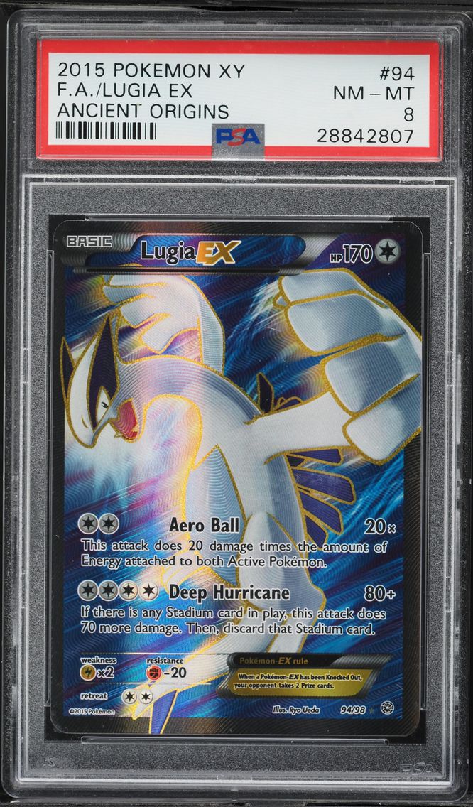 2015 #94 Full Art/Lugia EX PSA 8 XY Ancient Origins Pokemon