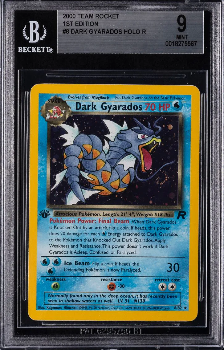2000 #8 Dark Gyarados-Holo 1st Edition BGS 9 Rocket Pokemon