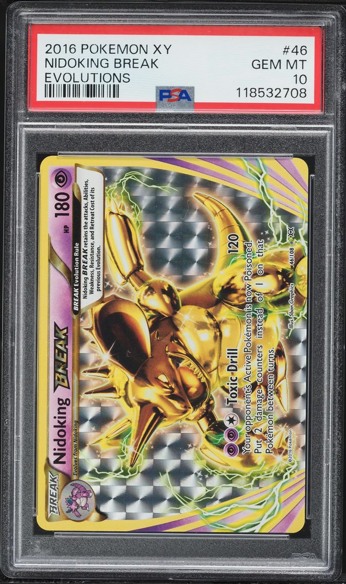 2016 #46 Nidoking Break PSA 10 XY Evolutions Pokemon