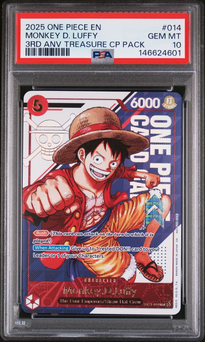 2025 #014 Monkey D. Luffy PSA 10 One Piece 3rd Anniversary! One Piece Card Treasure Campaign Pack