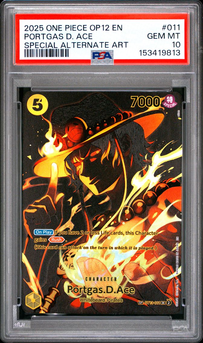 2025 #011 Portgas D. Ace PSA 10 One Piece OP12-Legacy of the Master