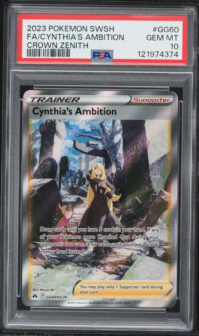 2023 #GG60 Full Art/Cynthia's Ambition PSA 10 Sword and Shield Crown Zenith Pokemon