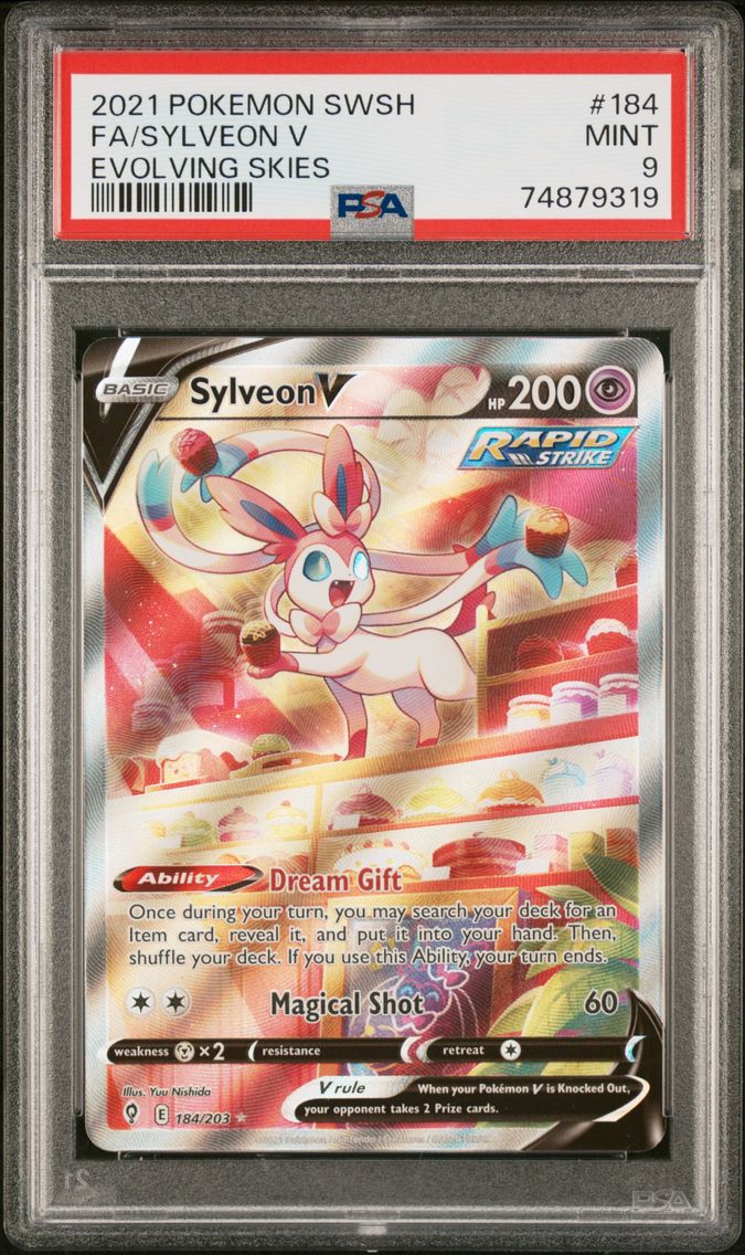 2021 #184 Full Art/Sylveon V PSA 9 Sword & Shield Evolving Skies Pokemon