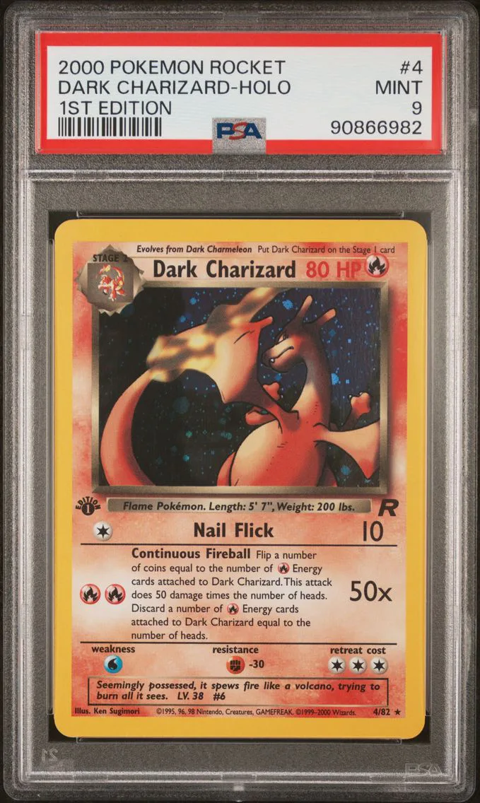 2000 #4 Dark Charizard-Holo 1st edition PSA 9 Rocket Pokemon