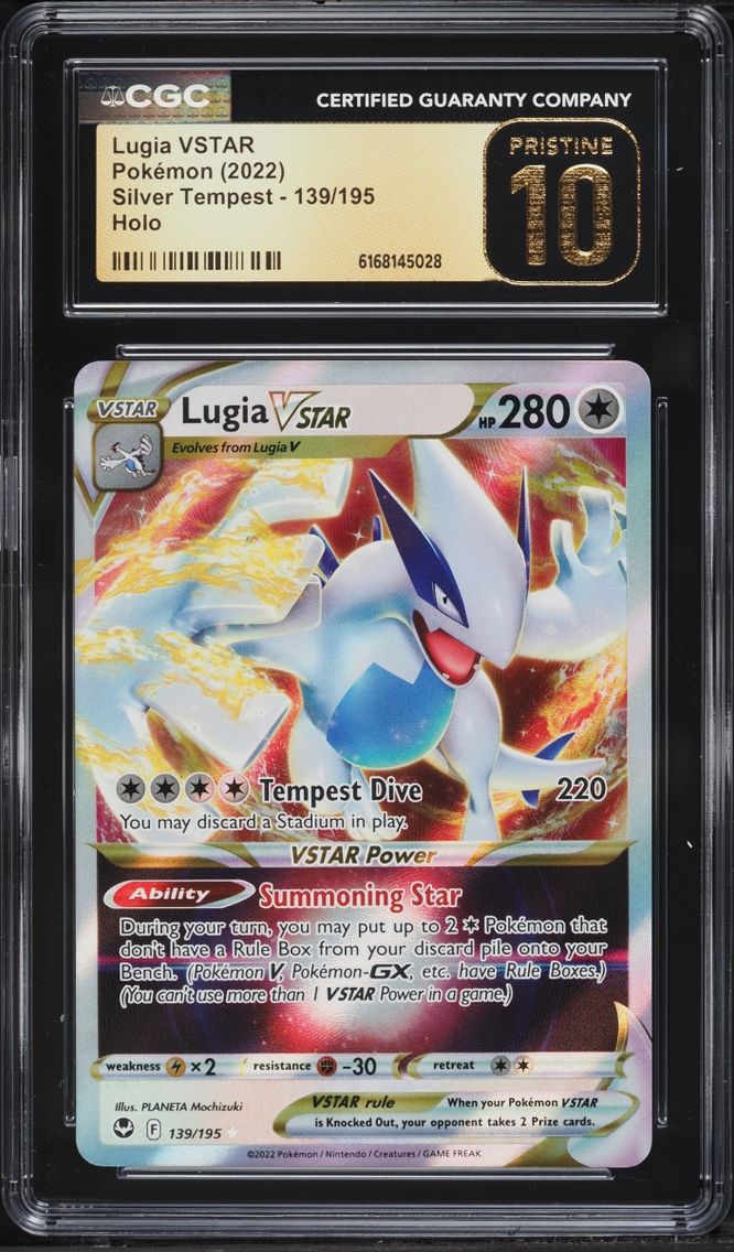 2022 Pokemon Sword & Shield Silver Tempest Holo Lugia VSTAR #139 CGC 10 PRISTINE