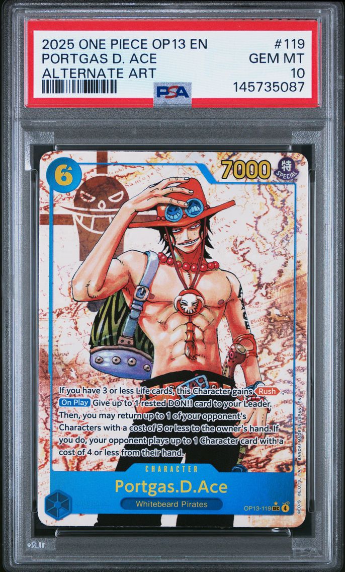2025 #119 Portgas D. Ace PSA 10 One Piece OP13-Carrying on His Will
