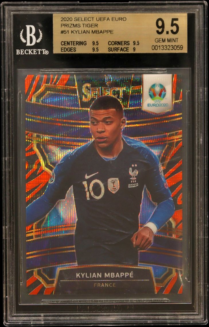 2020 #51 Kylian Mbappe BGS 9.5 Select UEFA Euro Prizms Tiger