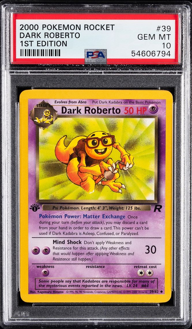 2000 #39 TEAM ROCKET 1ST EDITION DARK ROBLEWSKI PSA 10 POKEMON