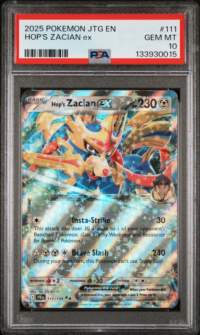 2025 #111 Hop's Zacian EX PSA 10 Jtg EN-Journey Together