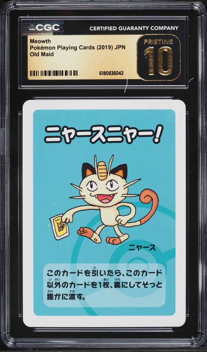 2019 Pokemon Japanese Playing Cards Old Maid Meowth CGC 10 PRISTINE