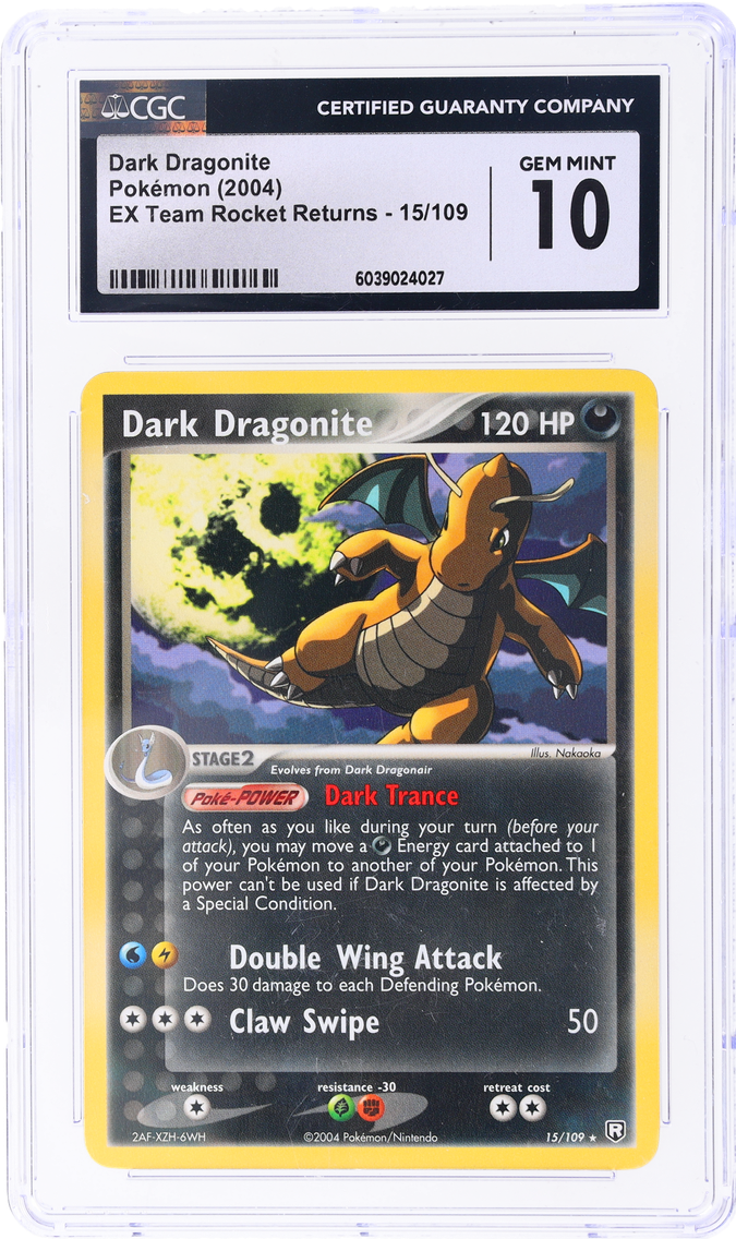 2004 #15 Dark Dragonite CGC  EX Team Rocket Returns Pokemon