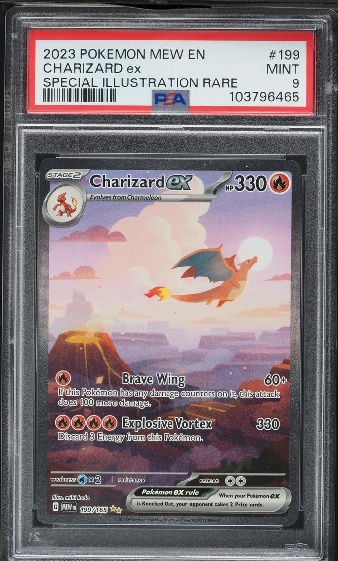 2023 #199 Charizard EX PSA 9 Mew EN-151 Pokemon