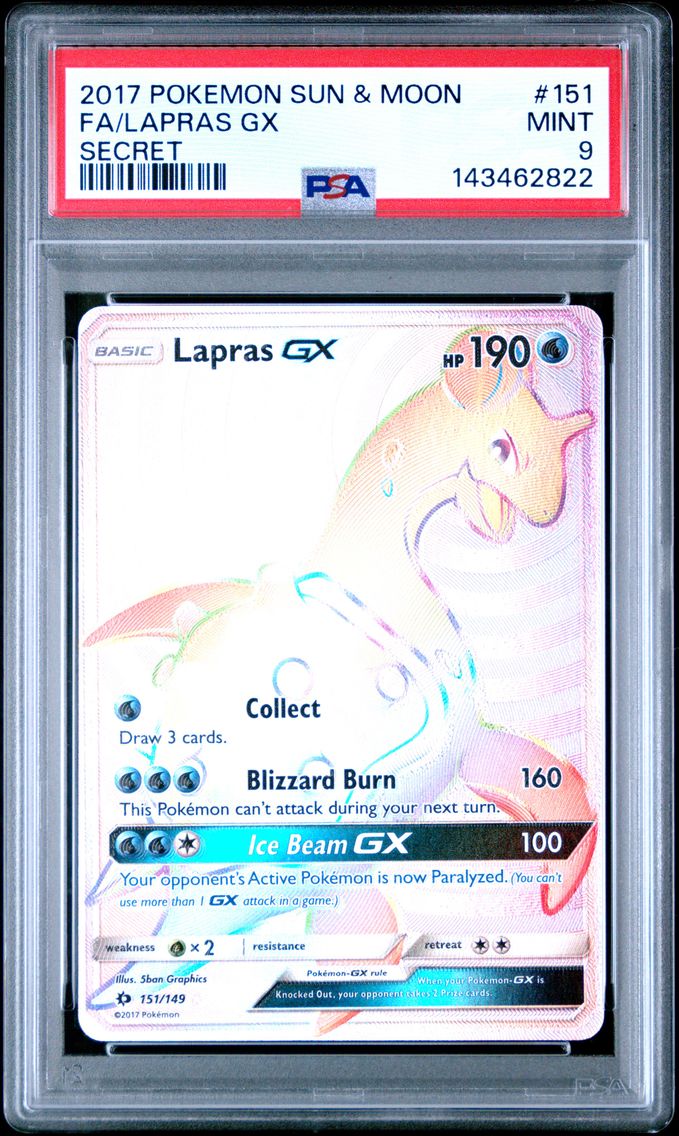 2017 #151 Full Art/Lapras GX PSA 9 Sun & Moon Pokemon