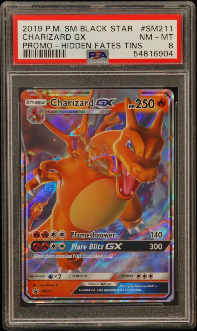 2019 #SM211 Charizard GX PSA 8 SM Black Star Promo