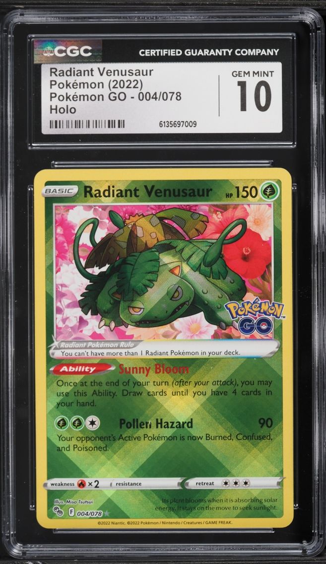 2022 Pokemon Sword & Shield GO Holo Radiant Venusaur #4 CGC 10 GEM MINT