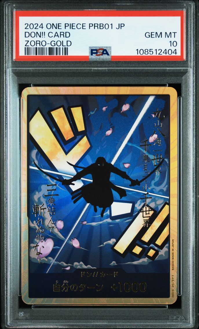 2024 #NA Don!! Card Roronoa Zoro-Gold PSA 10 Japanese PRB01-Premium Booster -Card the Best- One Piece