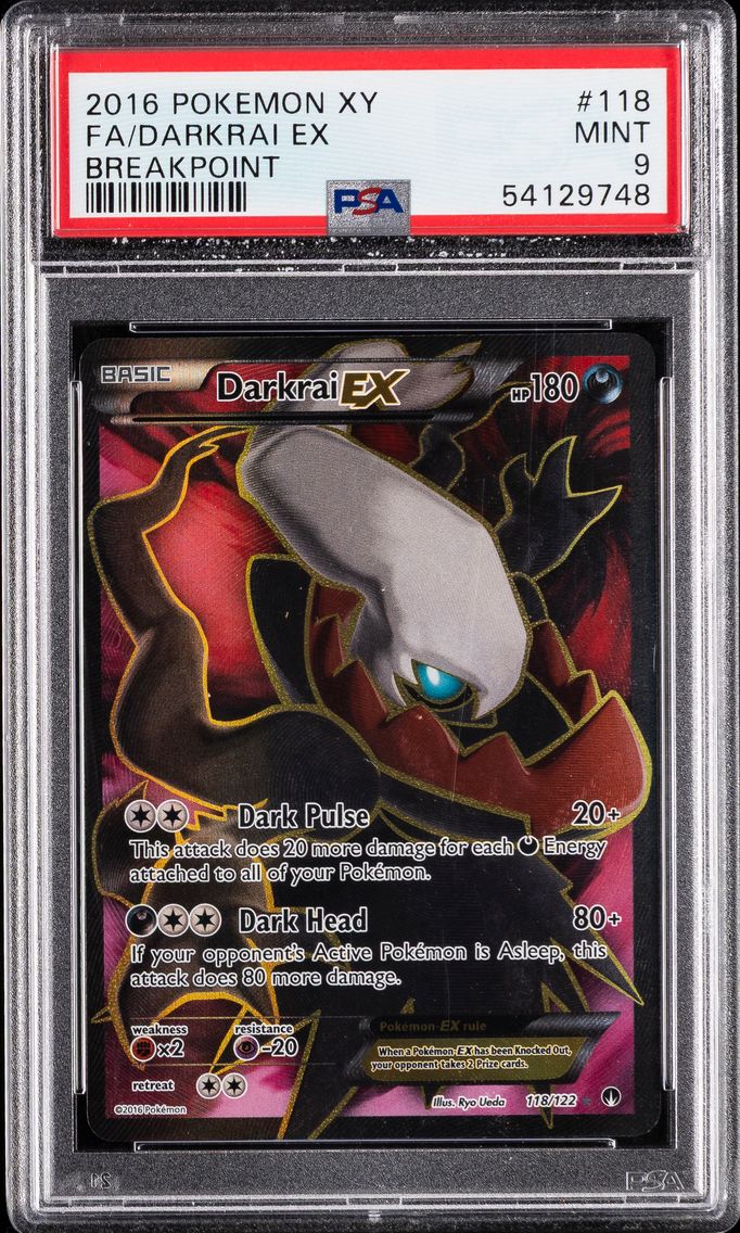 2016 #118 Full Art/Darkrai EX PSA 9 XY Breakpoint Pokemon
