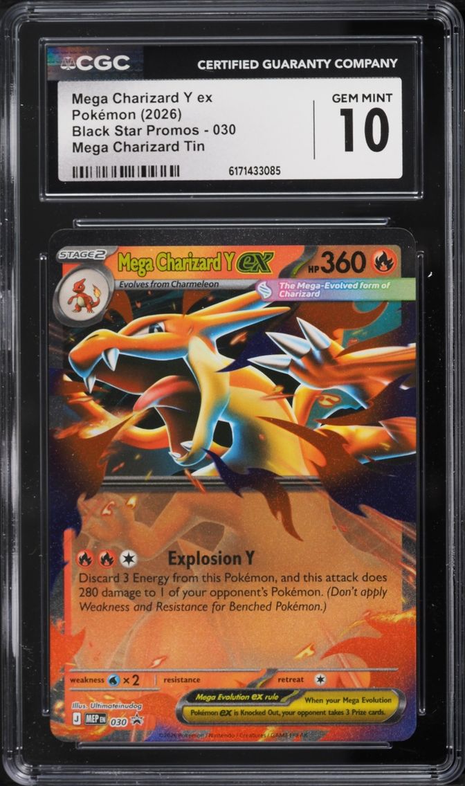 2026 Pokemon Mega Evolution Promo Tin Mega Charizard Y Ex #30 CGC 10 GEM MINT