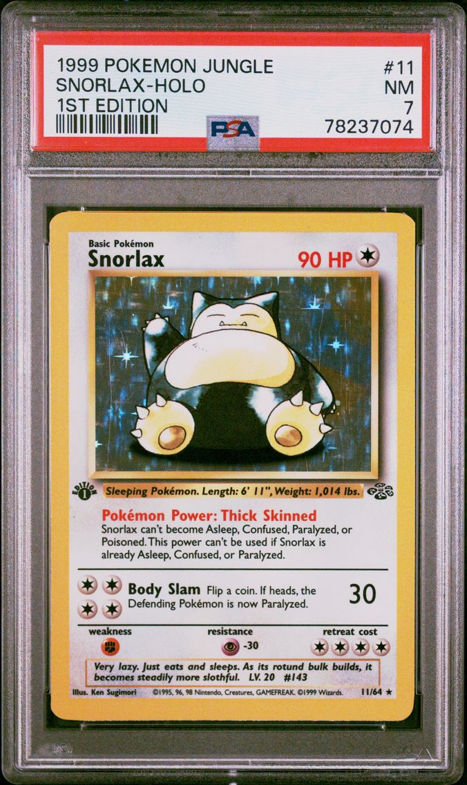 1999 #11 Snorlax-Holo 1st Edition PSA 7 Jungle
